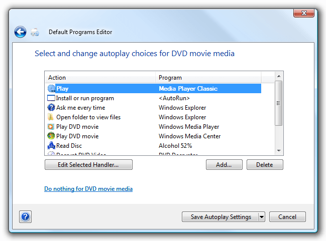 Autoplay Media Options Page